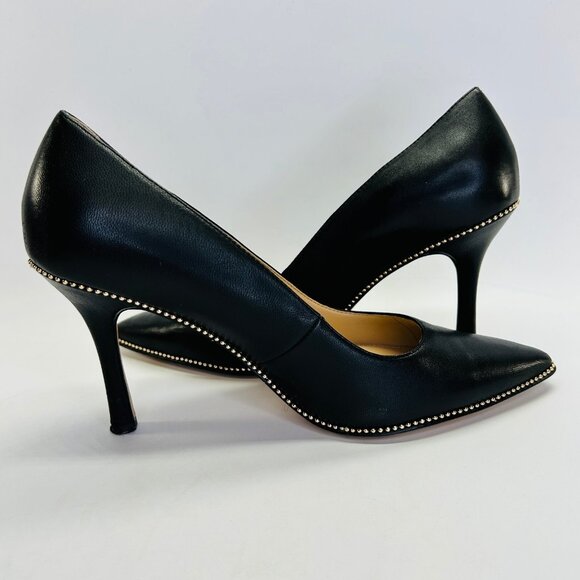 Coach Samantha Leather Black Pump Size 8B Studded Pointed Toe High Heel - Picture 8 of 16